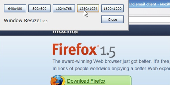 Window Resizer - Firefox Extension