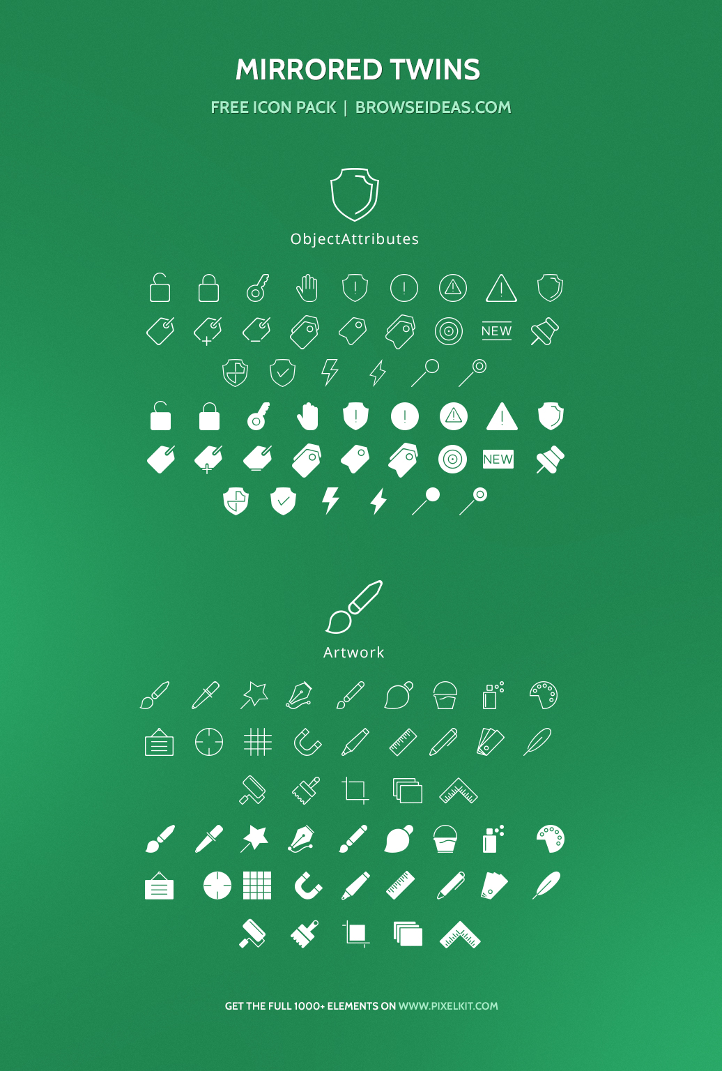 Mirrored Twins Icons Set